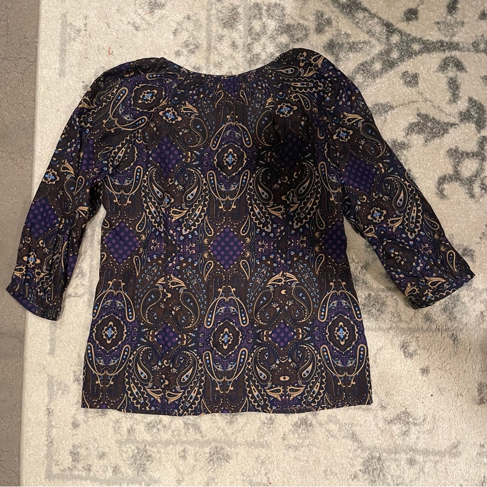 Banana Republic 3/4 sleeve paisley button down